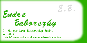 endre baborszky business card